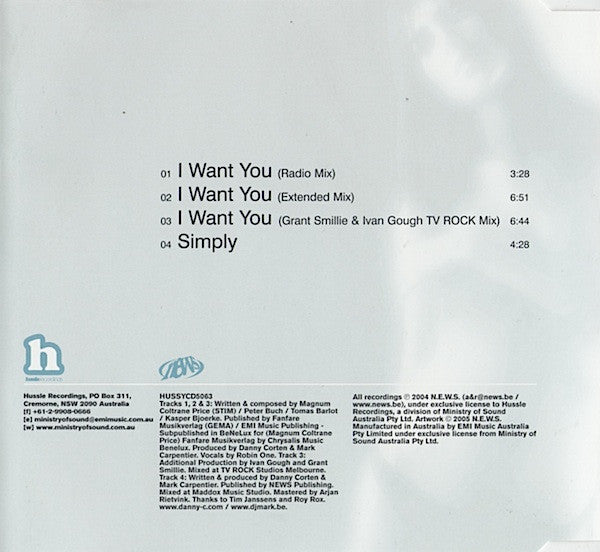 Paris Avenue Feat. Robin One : I Want You (CD, Maxi)