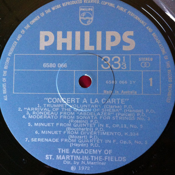 The Academy Of St. Martin-in-the-Fields : Concert A La Carte (LP, Album)