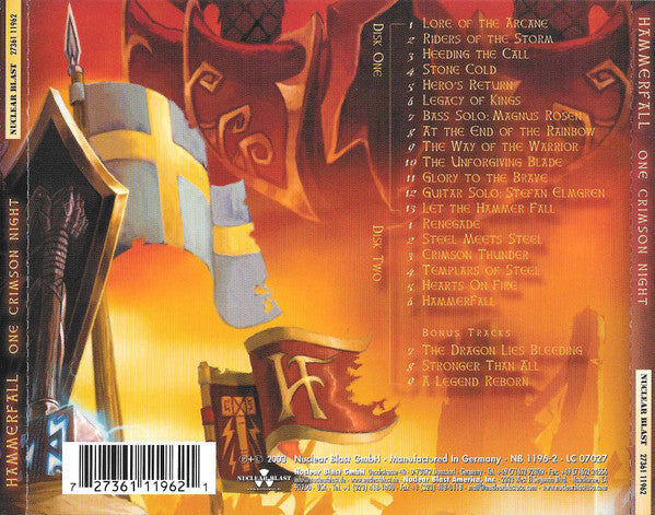 HammerFall : One Crimson Night (2xCD, Album)
