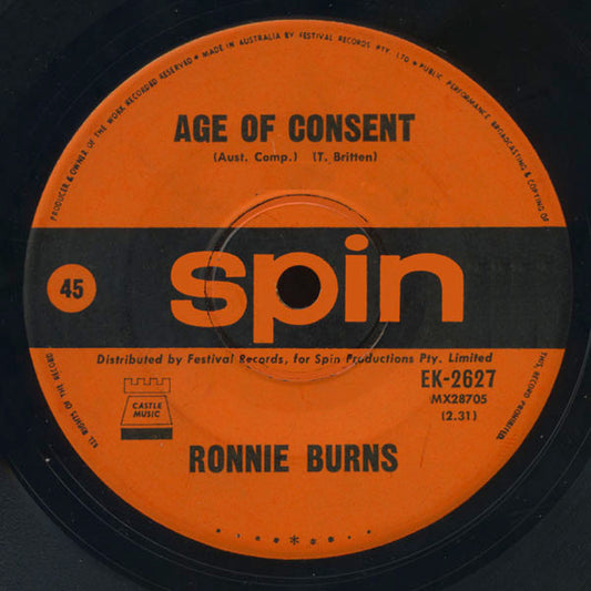 Ronnie Burns : Age Of Consent (7", Single)