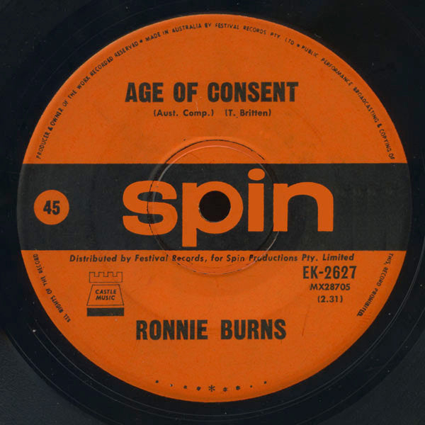 Ronnie Burns : Age Of Consent (7", Single)