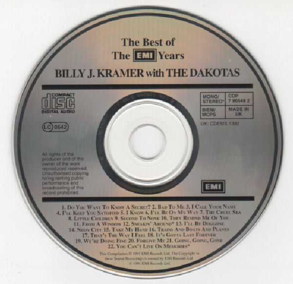Billy J. Kramer With The Dakotas* : The Best Of The EMI Years (CD, Comp, Mono, RM)