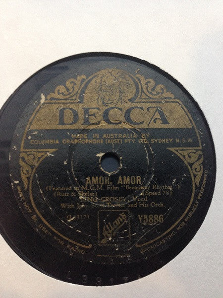 Bing Crosby With John Scott Trotter And His Orchestra : Amor, Amor / Long Ago (And Far Away) (Shellac, 10")
