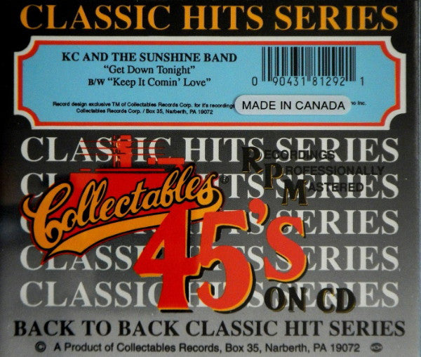 KC And The Sunshine Band* : Get Down Tonight / Keep It Comin' Love (CD, Single)