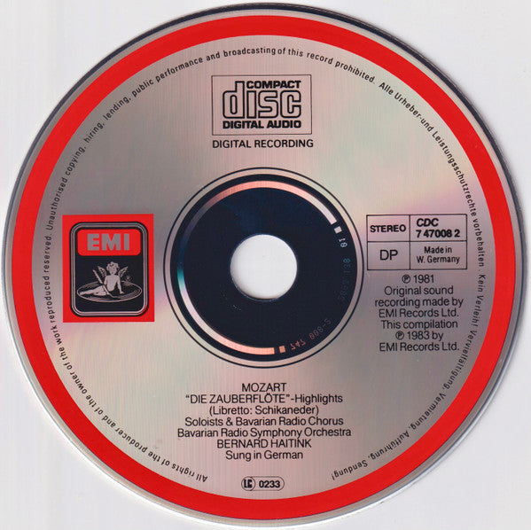 Mozart*, Chor Des Bayerischen Rundfunks, Symphonie-Orchester Des Bayerischen Rundfunks, Bernard Haitink : Die Zauberflöte - Highlights (CD, Album)