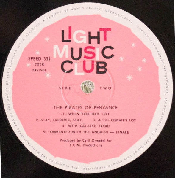 Gilbert & Sullivan, Westminster Symphony Orchestra, The Linden Singers, Alexander Faris : The Pirates Of Penzance  (LP, Album, Mono, Club)