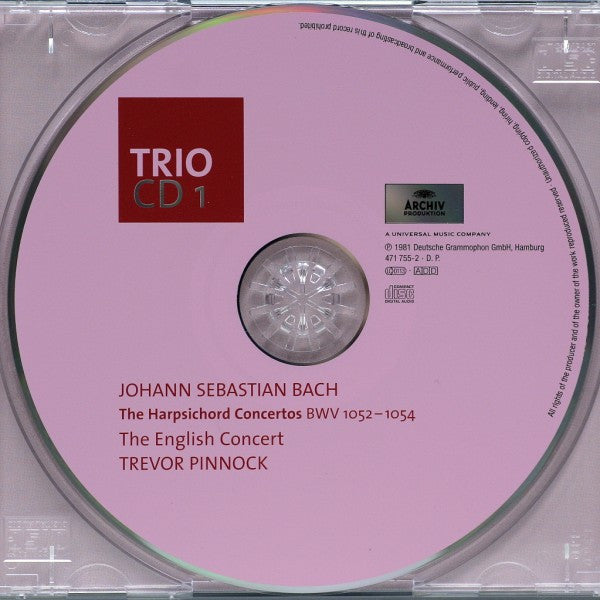 Johann Sebastian Bach, Trevor Pinnock, Kenneth Gilbert, Nicholas Kraemer, Lars Ulrik Mortensen, The English Concert : Complete Harpsichord Concertos (3xCD, Comp, RE)