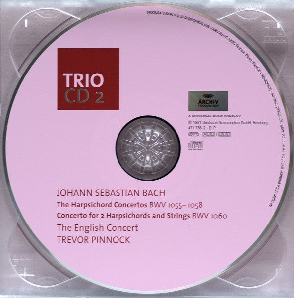 Johann Sebastian Bach, Trevor Pinnock, Kenneth Gilbert, Nicholas Kraemer, Lars Ulrik Mortensen, The English Concert : Complete Harpsichord Concertos (3xCD, Comp, RE)