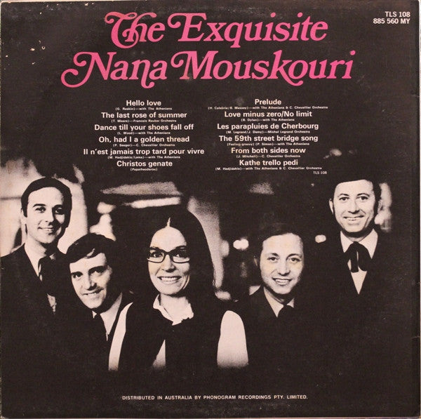 Nana Mouskouri : The Exquisite Nana Mouskouri (LP)