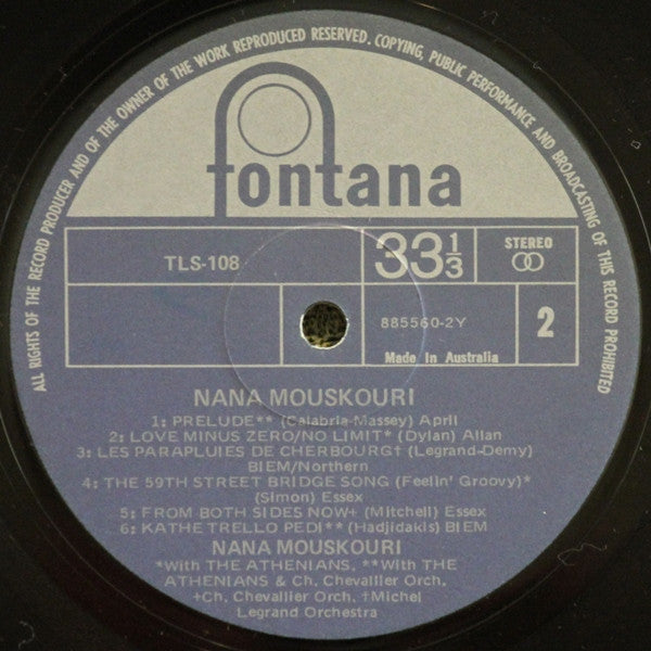 Nana Mouskouri : The Exquisite Nana Mouskouri (LP)