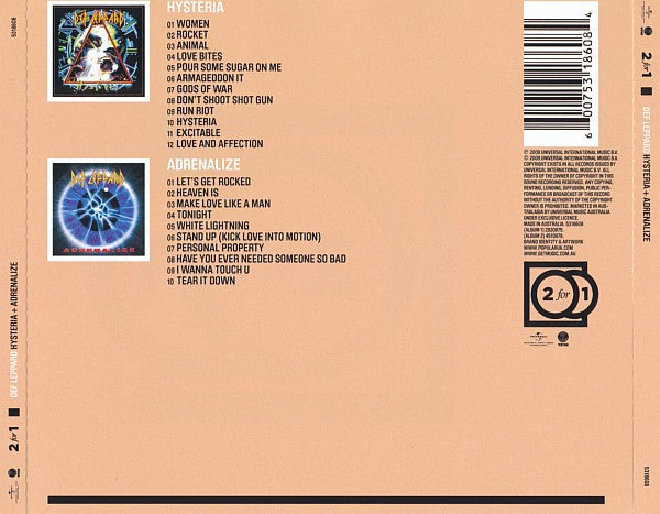 Def Leppard : Hysteria + Adrenalize (CD, Album, RE + CD, Album, RE + Comp)