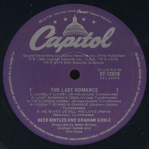 Birtles & Goble : The Last Romance (LP)