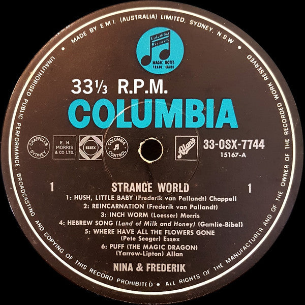 Nina & Frederik : Strange World (LP, Album, Mono)