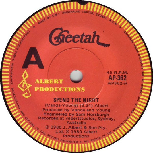 Cheetah (3) : Spend The Night (7", Single)