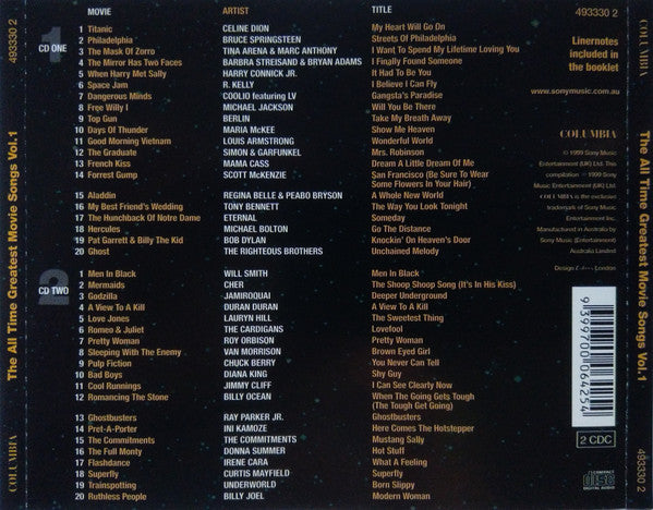 Various : The All Time Greatest Movie Songs Vol. 1 (2xCD, Comp)
