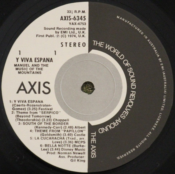 Manuel And His Music Of The Mountains : Y Viva España (LP, Album, RE)