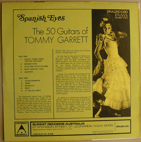 The 50 Guitars Of Tommy Garrett : Spanish Eyes (LP, Album)