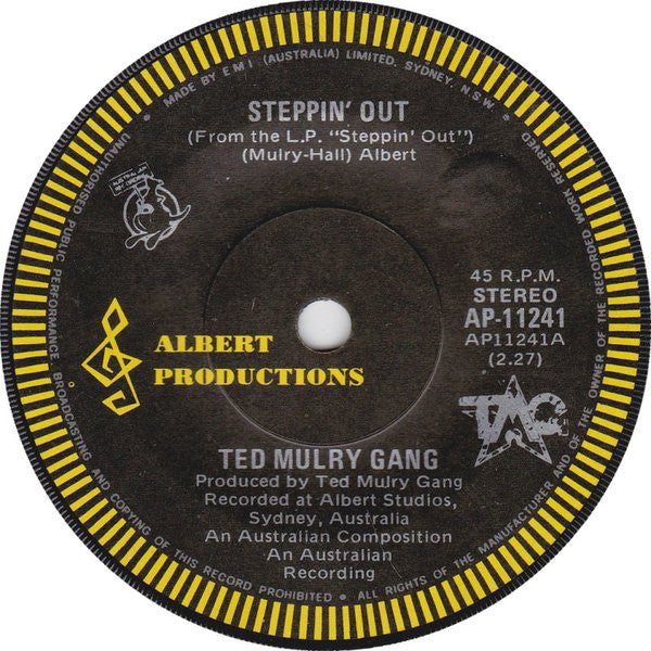 Ted Mulry Gang : Steppin' Out (7", Single)