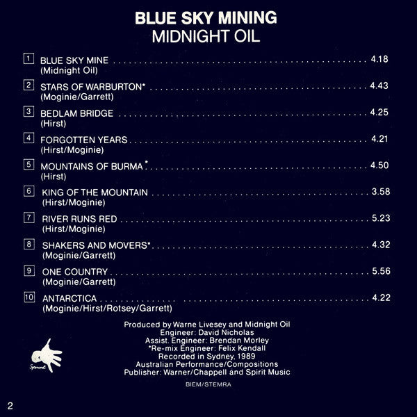Midnight Oil : Blue Sky Mining (CD, Album)