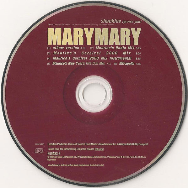 Mary Mary : Shackles (Praise You) (CD, Single)