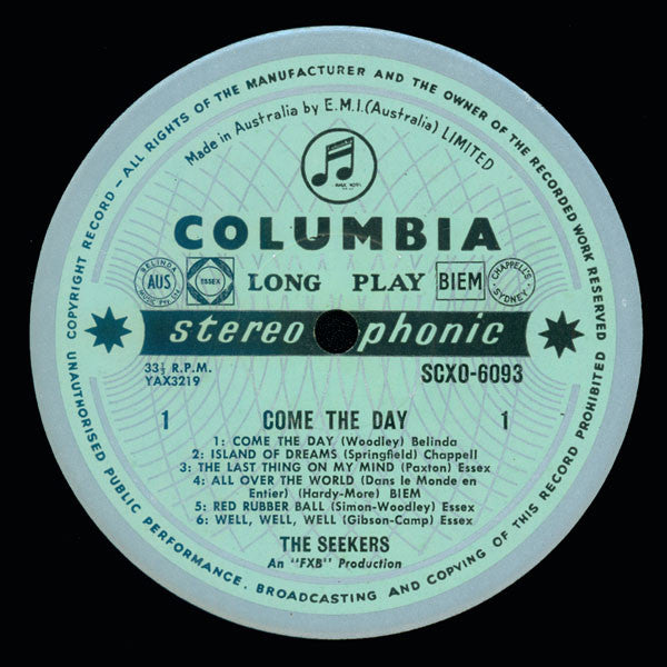The Seekers : Come The Day (LP, Album)