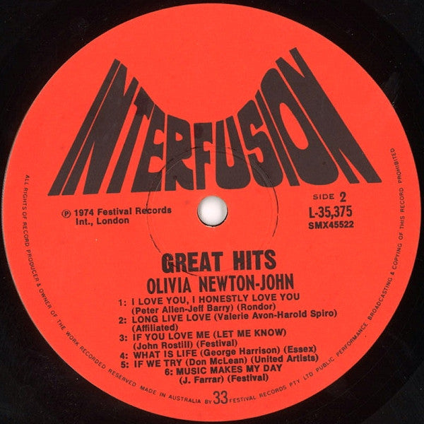 Olivia Newton-John : First Impressions (LP, Comp, Red)