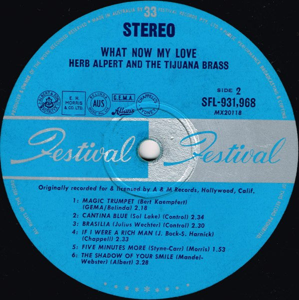 Herb Alpert & The Tijuana Brass : What Now My Love (LP, Album)