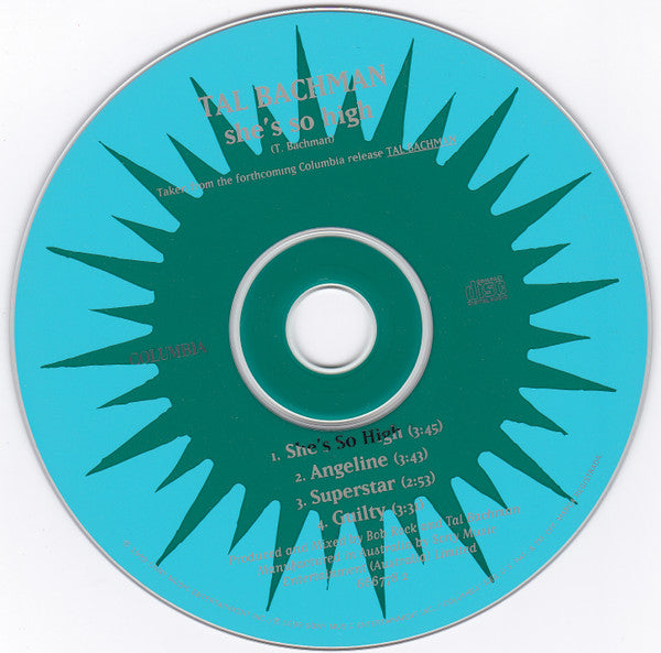 Tal Bachman : She's So High (CD, Single)