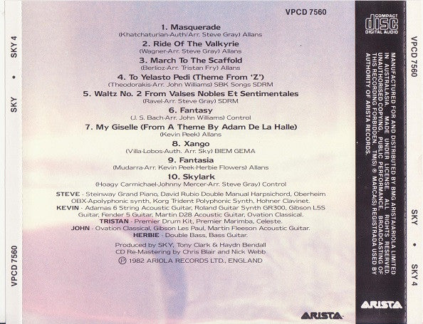 Sky (4) : Sky 4 Forthcoming (CD, Album)