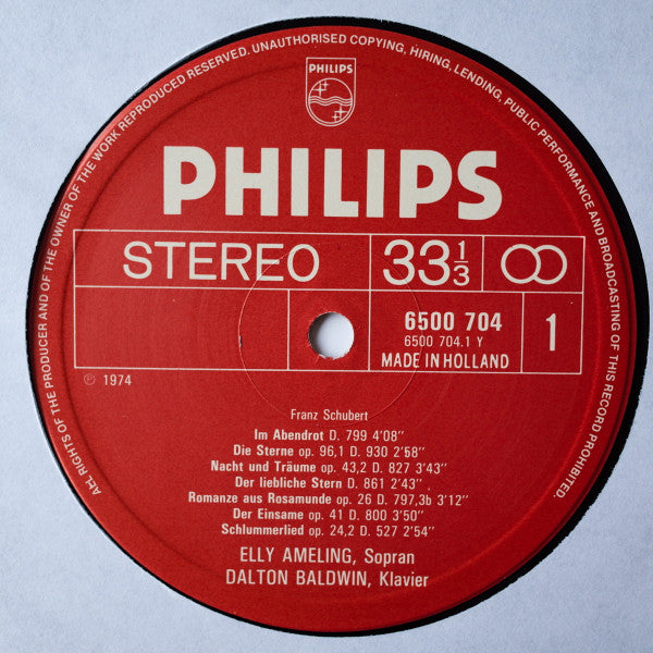 Franz Schubert - Elly Ameling, Dalton Baldwin : Lieder (LP)