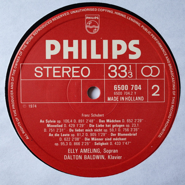 Franz Schubert - Elly Ameling, Dalton Baldwin : Lieder (LP)
