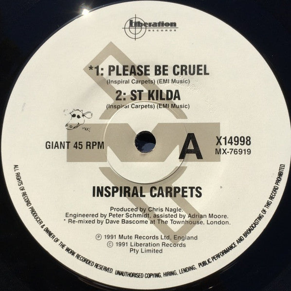 Inspiral Carpets : Please Be Cruel  (12", Single, Ltd)