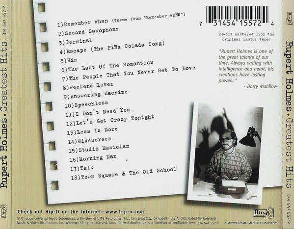 Rupert Holmes : Greatest Hits (CD, Comp, RE, RM)