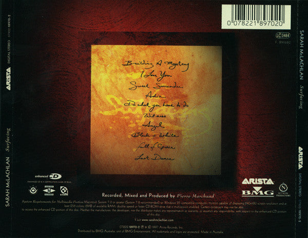 Sarah McLachlan : Surfacing (CD, Album, Enh)