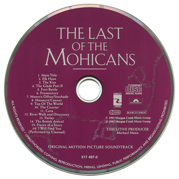 Trevor Jones / Randy Edelman : The Last Of The Mohicans (Original Motion Picture Soundtrack) (CD, Album, RE)