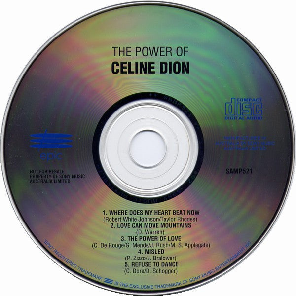 Celine Dion* : The Power Of Celine Dion (CD, Promo, Smplr)