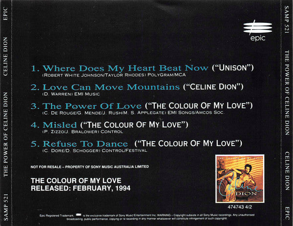 Celine Dion* : The Power Of Celine Dion (CD, Promo, Smplr)