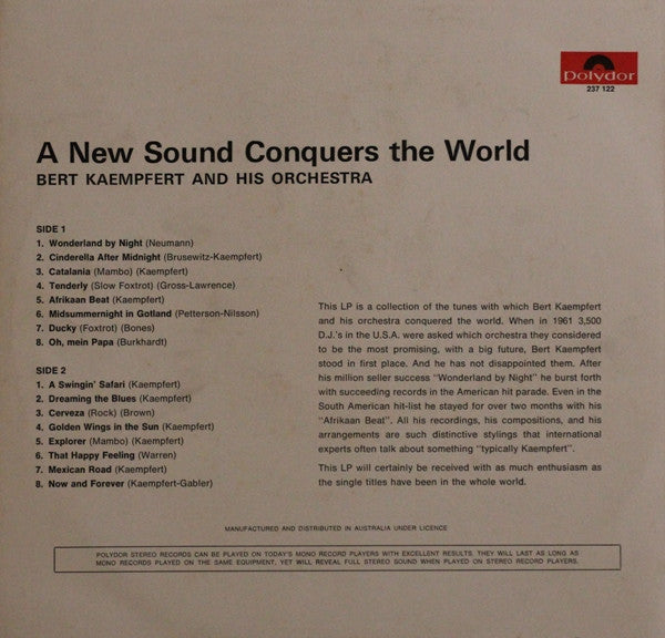 Bert Kaempfert & His Orchestra : A New Sound Conquers The World (LP, Comp)