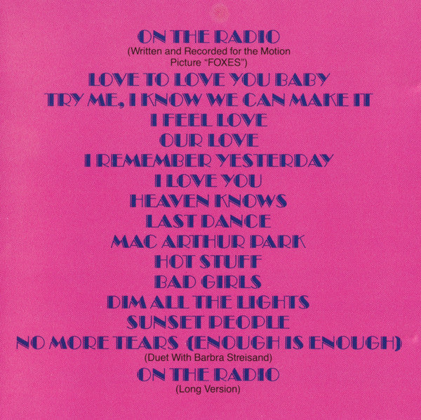 Donna Summer : On The Radio - Greatest Hits Volumes I & II (CD, Comp, P/Mixed, RE)