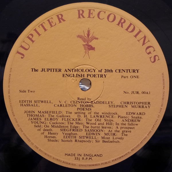 Various : The Jupiter Anthology Of 20th Century English Poetry Part 1 (LP)