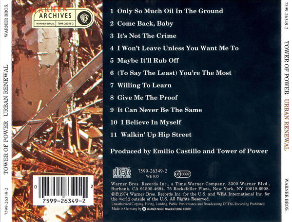 Tower Of Power : Urban Renewal (CD, Album, RE)