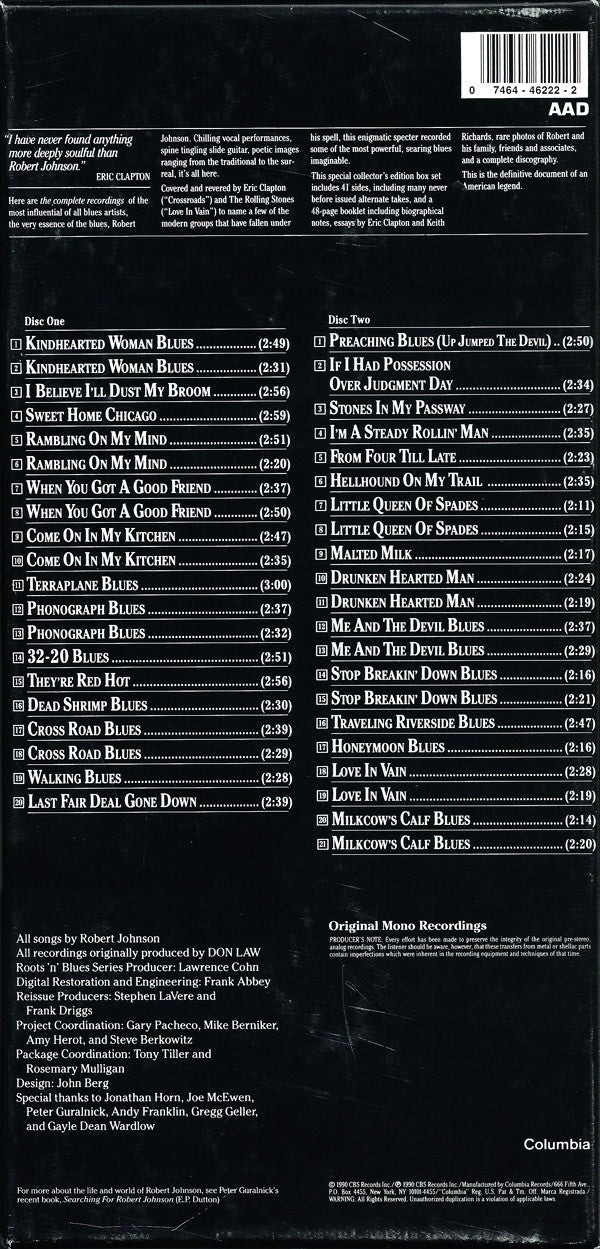 Robert Johnson : The Complete Recordings (2xCD, Comp, Mono + Box, RP)