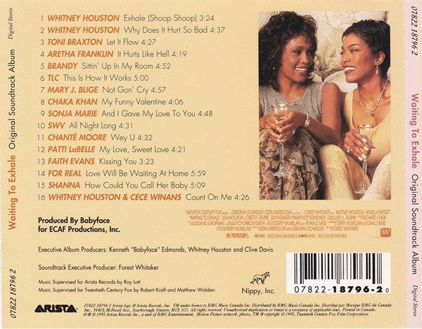 Various : Waiting To Exhale (Original Soundtrack Album) (CD, Album)