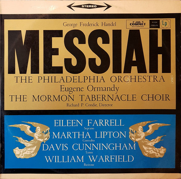 George Frederick Handel*, The Philadelphia Orchestra, Eugene Ormandy / The Mormon Tabernacle Choir*, Richard P. Condie : Messiah (2xLP, Album, RE, Gat)