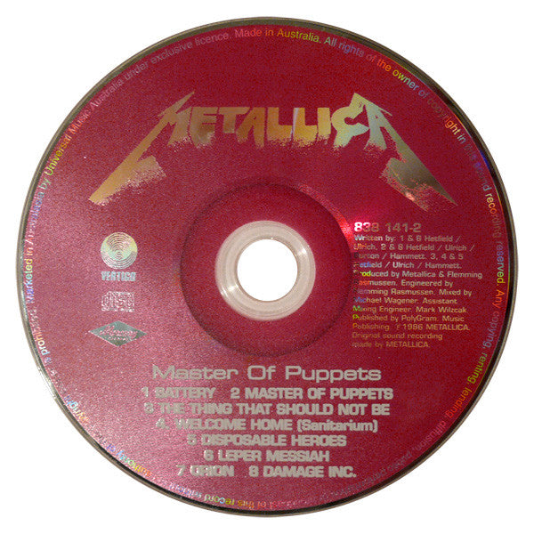 Metallica : Master Of Puppets (CD, Album, RP)