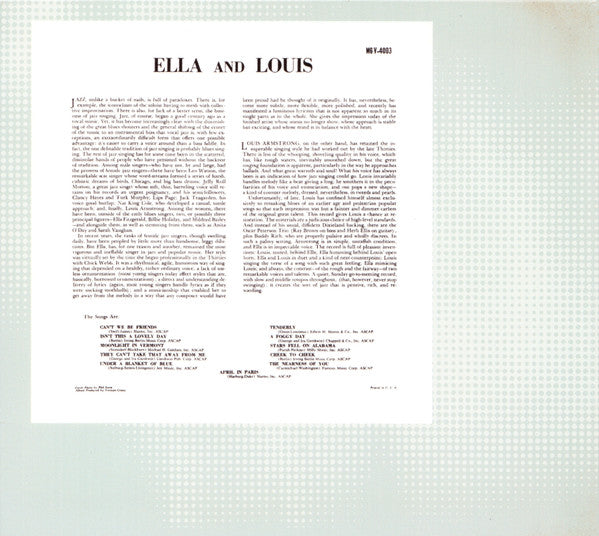 Ella Fitzgerald And Louis Armstrong : Ella And Louis (CD, Album, RE)