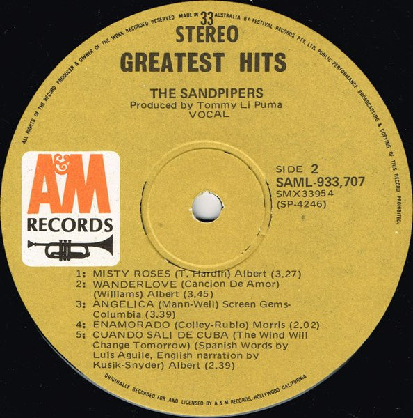 The Sandpipers : Greatest Hits (LP, Comp)