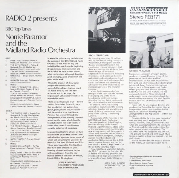 Norrie Paramor And The The Midland Radio Orchestra : BBC Top Tunes (LP)