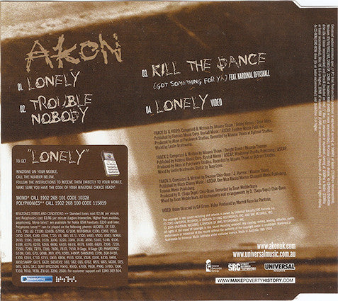 Akon : Lonely (CD, Single, Enh)