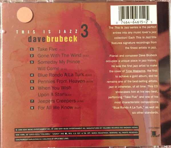 Dave Brubeck : This Is Jazz 3 (CD, Album, Comp)